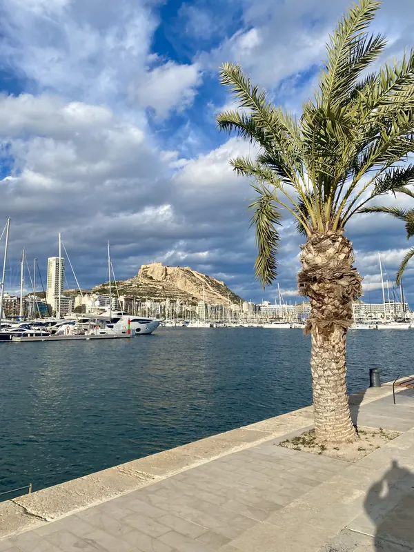Hafen von Alicante mit der Burg Santa Bárbara